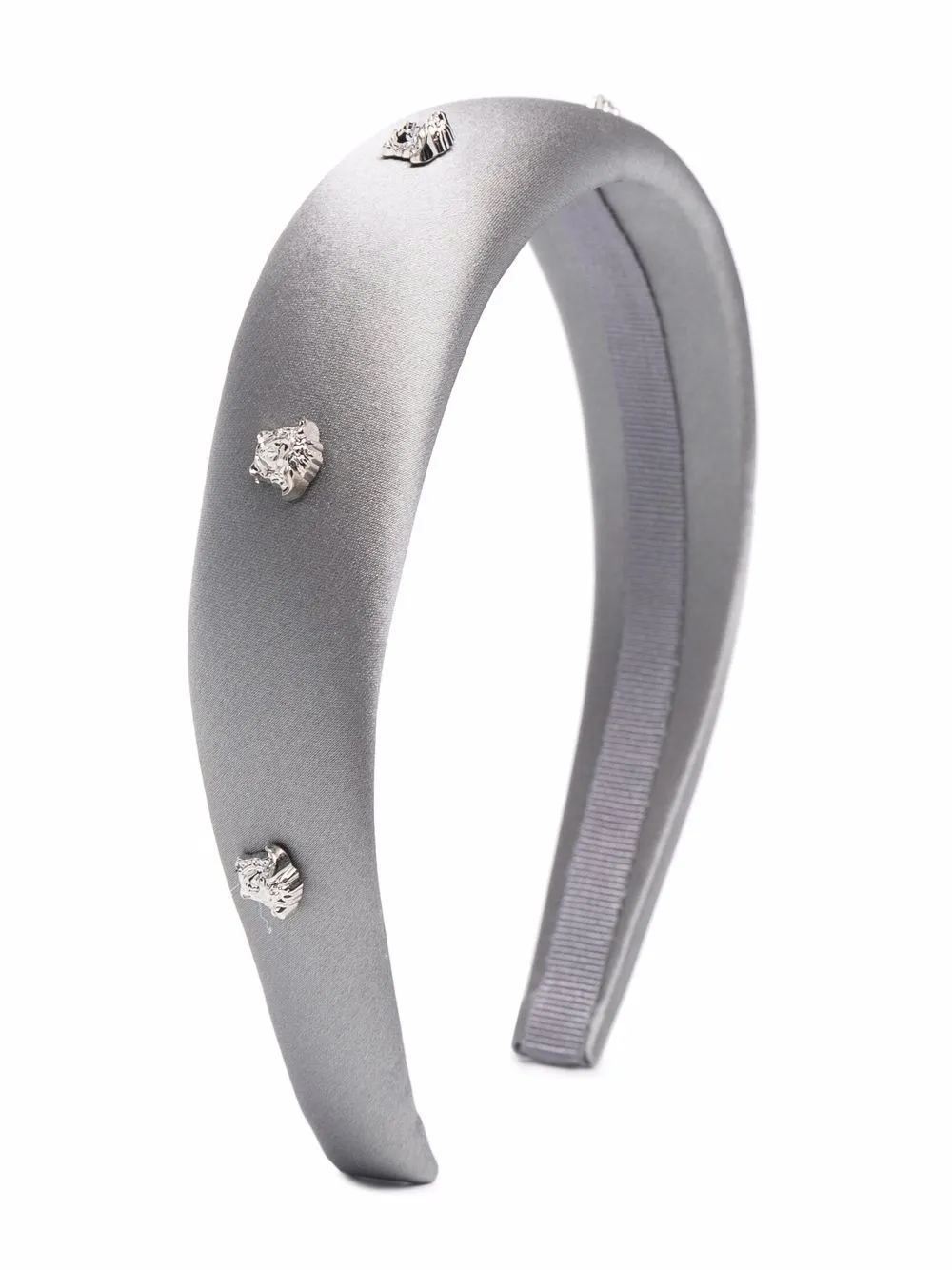 Versace Kids' Embellished Silk Headband In Gray