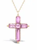 Pragnell Vintage pre-owned 18kt rose gold Georgian topaz cross pendant necklace