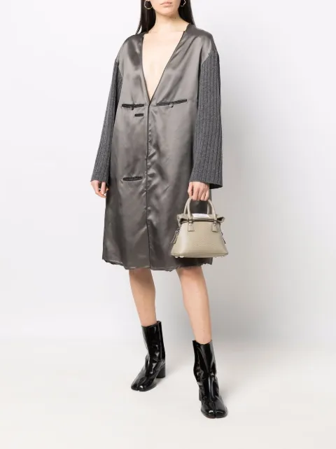 Maison Margiela contrasting-sleeves V-neck dress S31CT0999S45178 - 1
