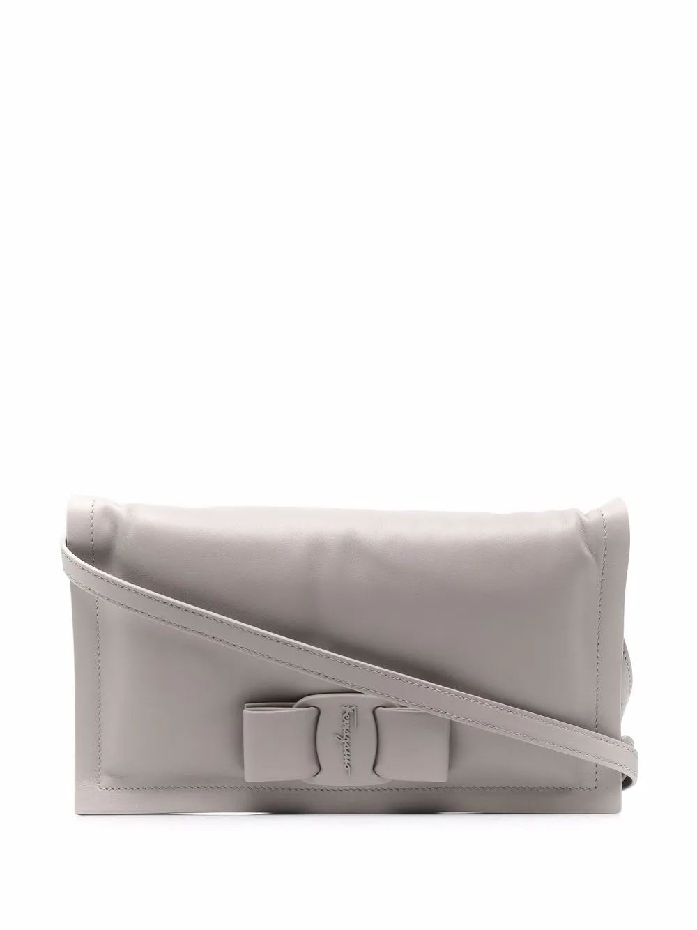 

Ferragamo Vara bow leather clutch bag - Grey