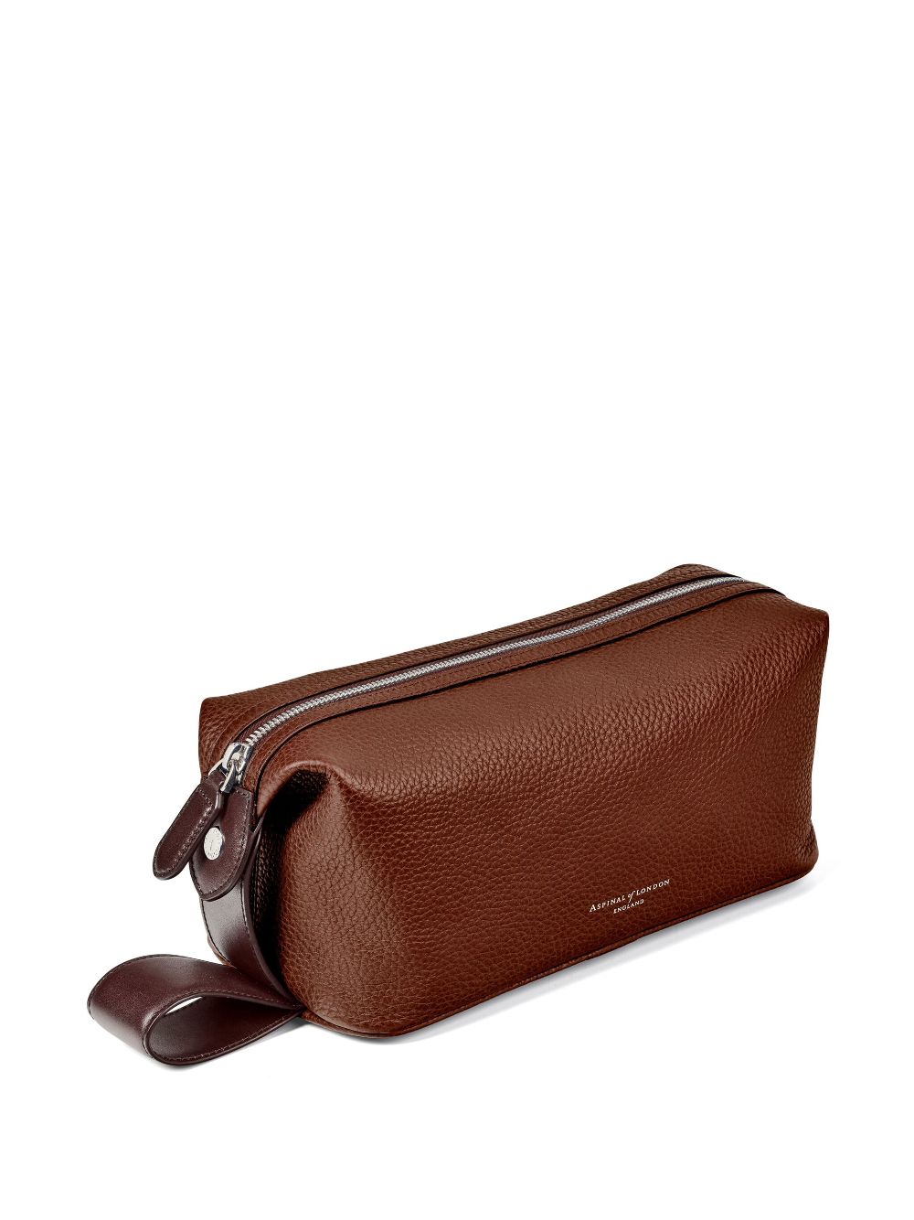 Aspinal Of London top-zip wash bag - Brown