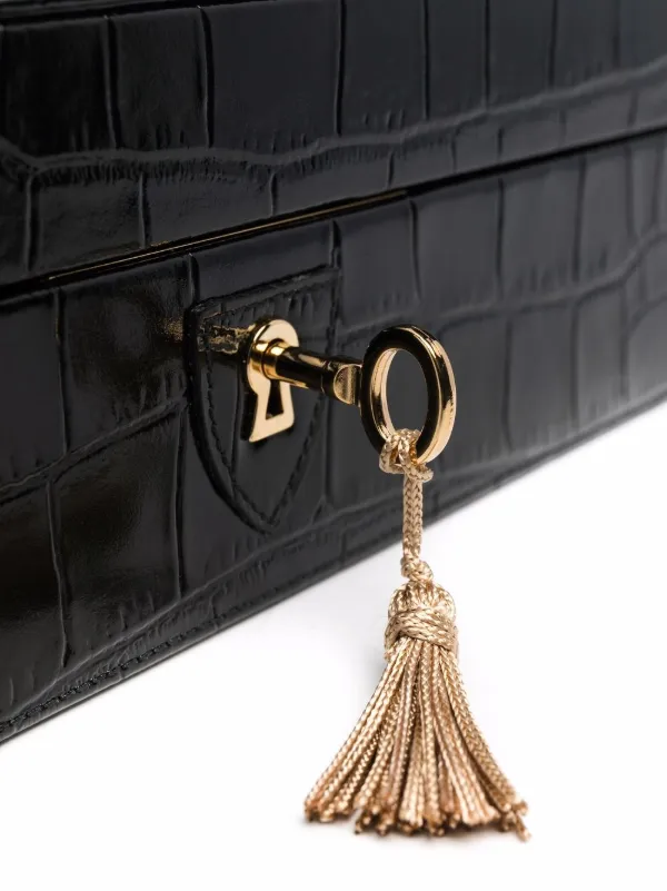 Aspinal Of London crocodile-effect Watch Box Black FARFETCH