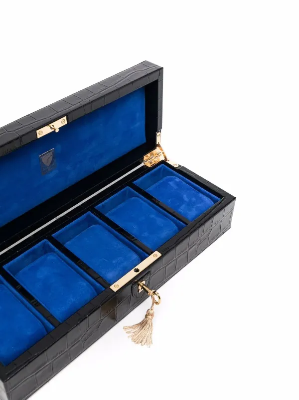 Aspinal Of London crocodile-effect Watch Box Black FARFETCH