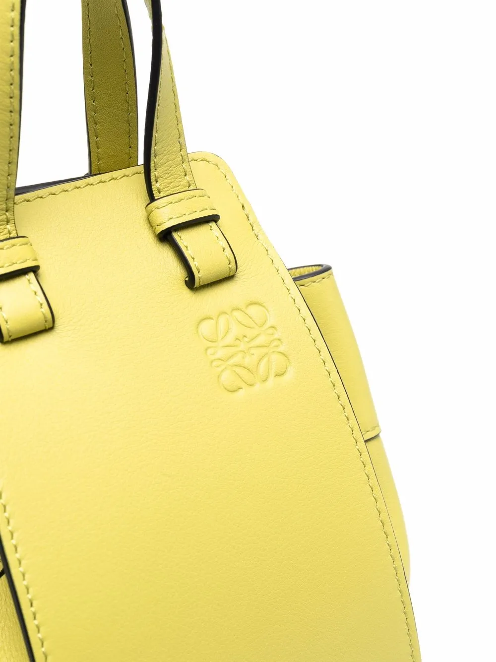 Loewe Mini Hammock Anagram-embossed Bucket Bag In Green
