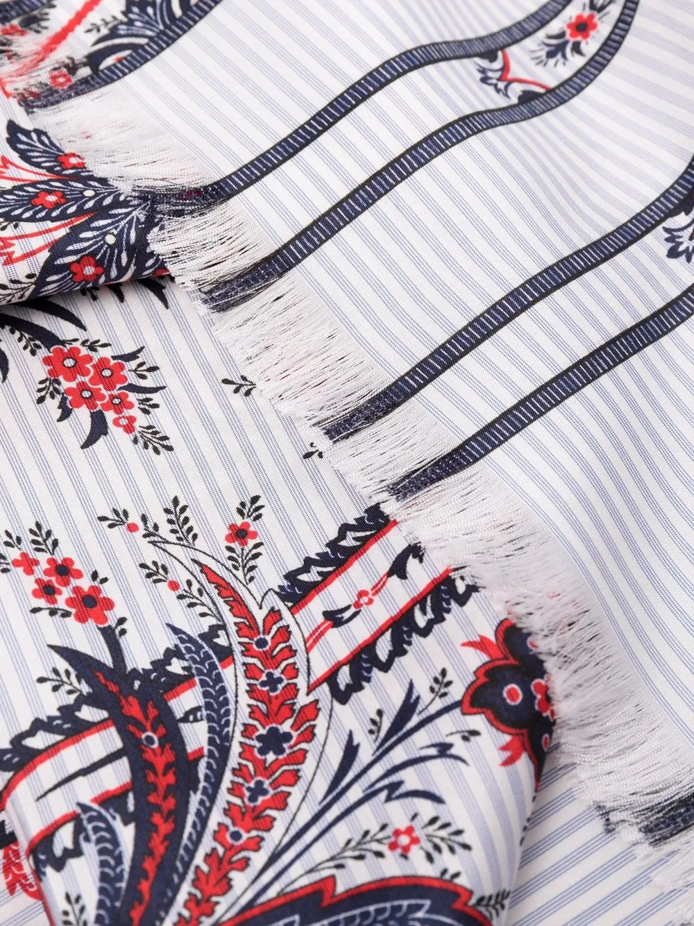 фото Etro шелковый платок с цветочной вышивкой