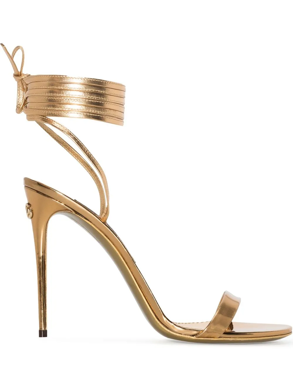 

Dolce & Gabbana Keira 105mm metallic-effect sandals - Gold