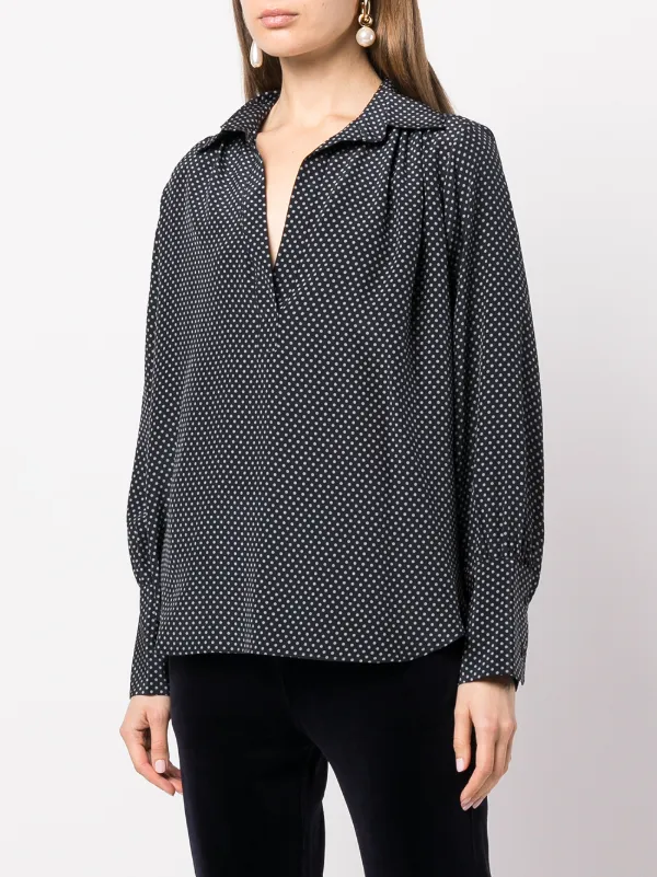 Nili Lotan Colleen polka-dot blouse 