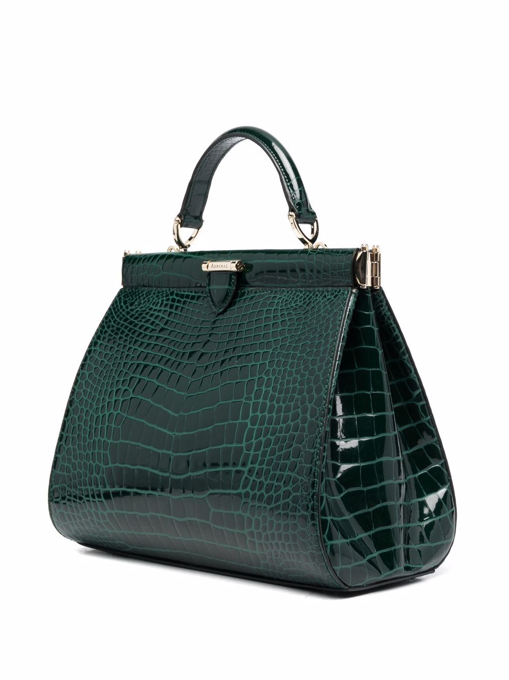 Florence Tote Leather Bag Croco-Embossed Green