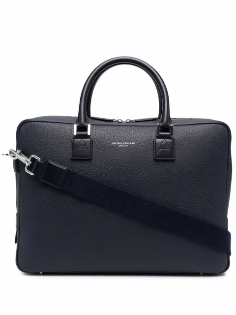 Aspinal Of London Mount Street grained briefcase