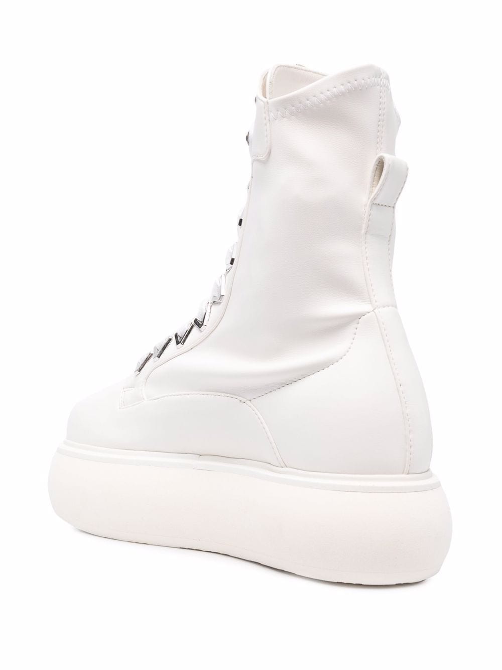 Shop Attico Selene Flatform Ankle Boots In 白色