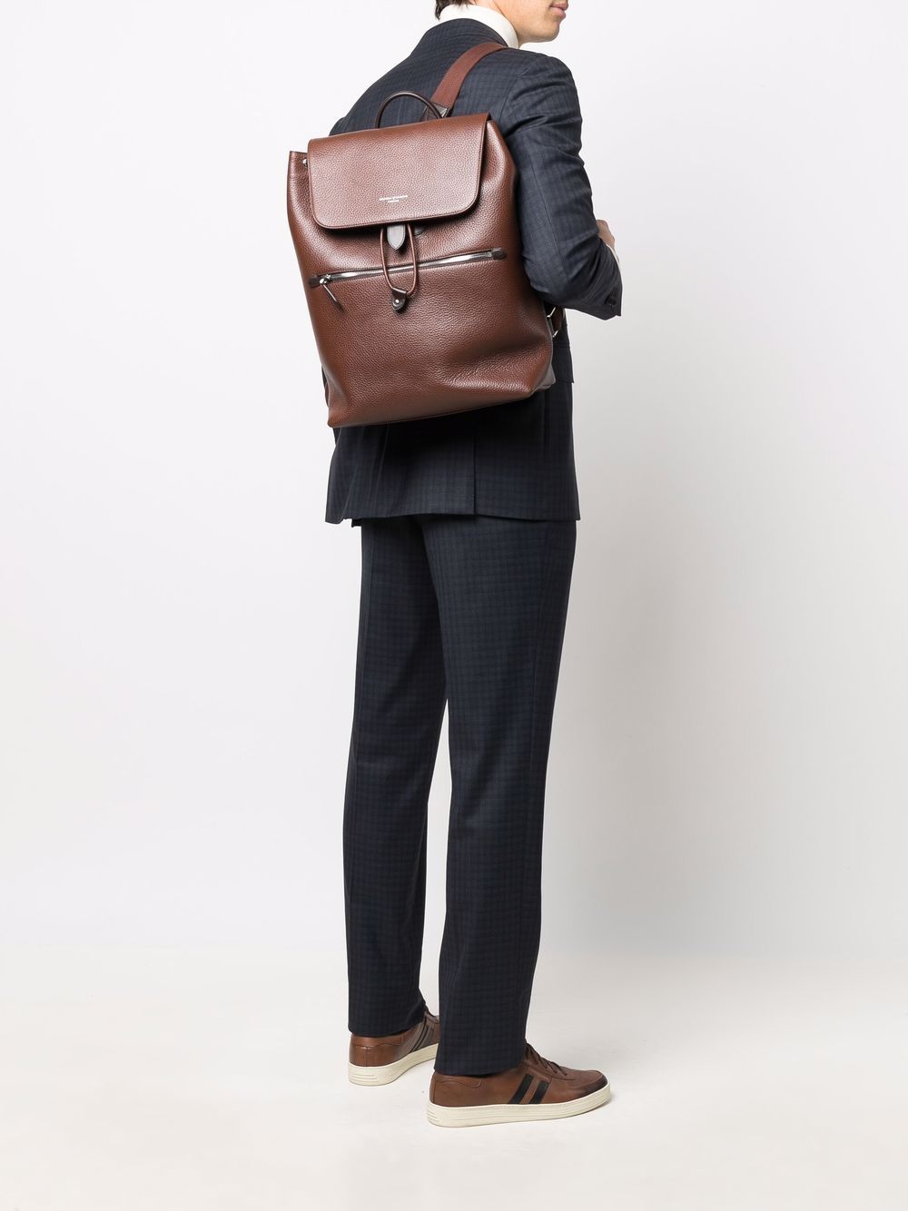 Aspinal Of London Reporter grained-effect Backpack - Farfetch