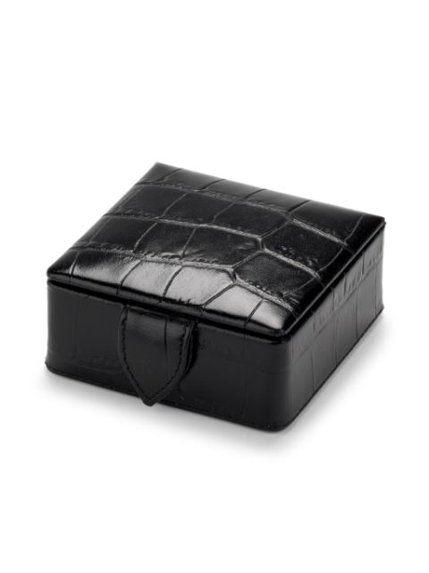 Aspinal Of London crocodile-effect leather box