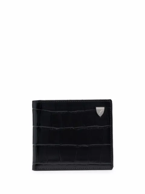 Aspinal Of London croc-effect bi-fold wallet