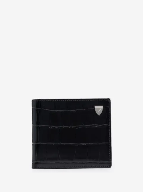 Aspinal Of London croc-effect bi-fold wallet