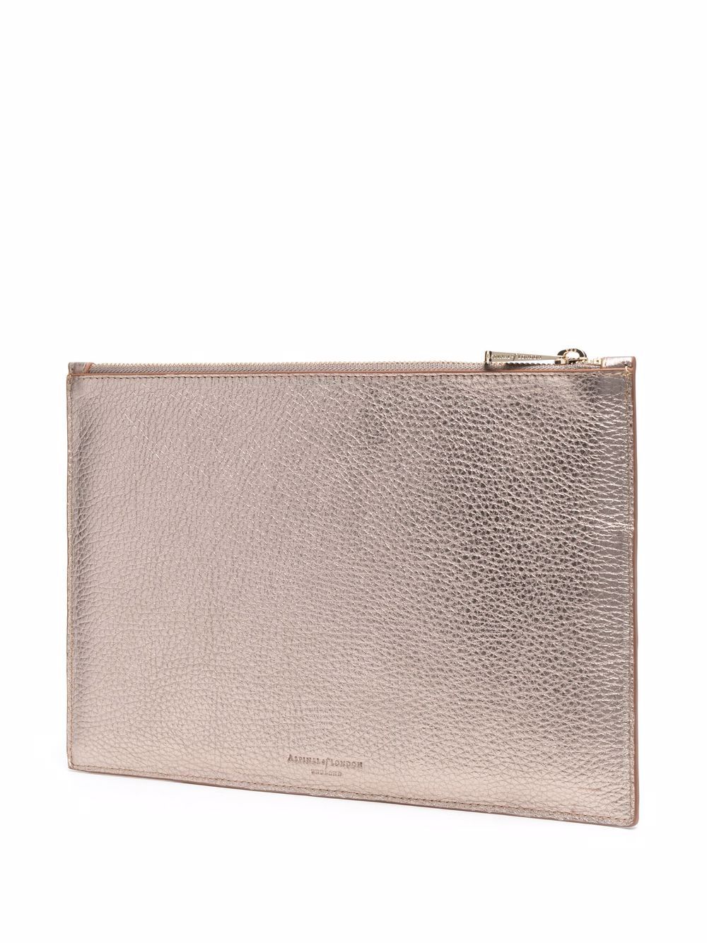 фото Aspinal of london metallic embossed-logo clutch bag