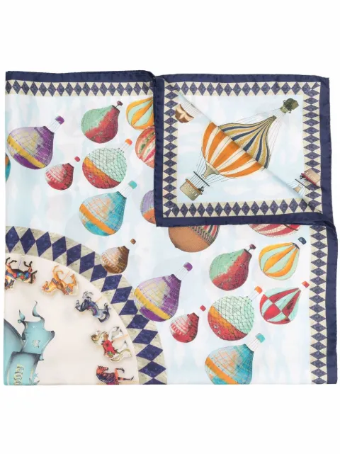 Aspinal Of London air balloon silk scarf