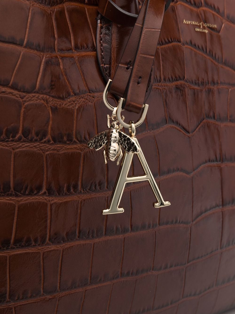 Aspinal of London Crocodile-Embossed Tote Bag