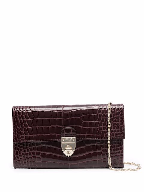 Aspinal Of London Mayfair crocodile-embossed clutch bag