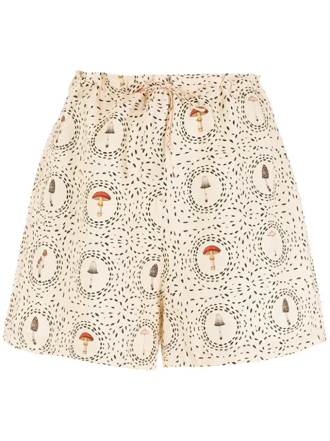 Olympiah mushroom-print drawstring shorts