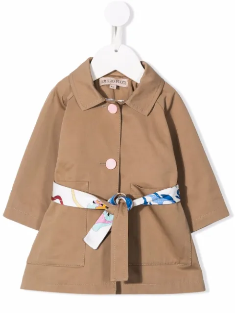 Emilio Pucci Junior معطف بجزء بطبعة مموجة
