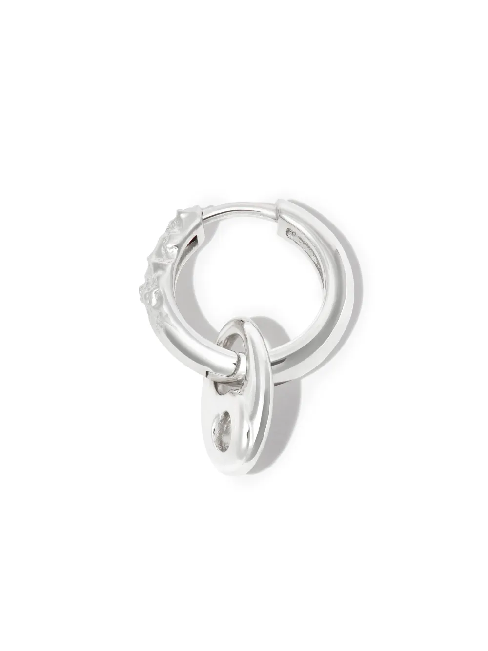 Shop Maria Black Sienna Huggie Hoop Charm Earring In Silver