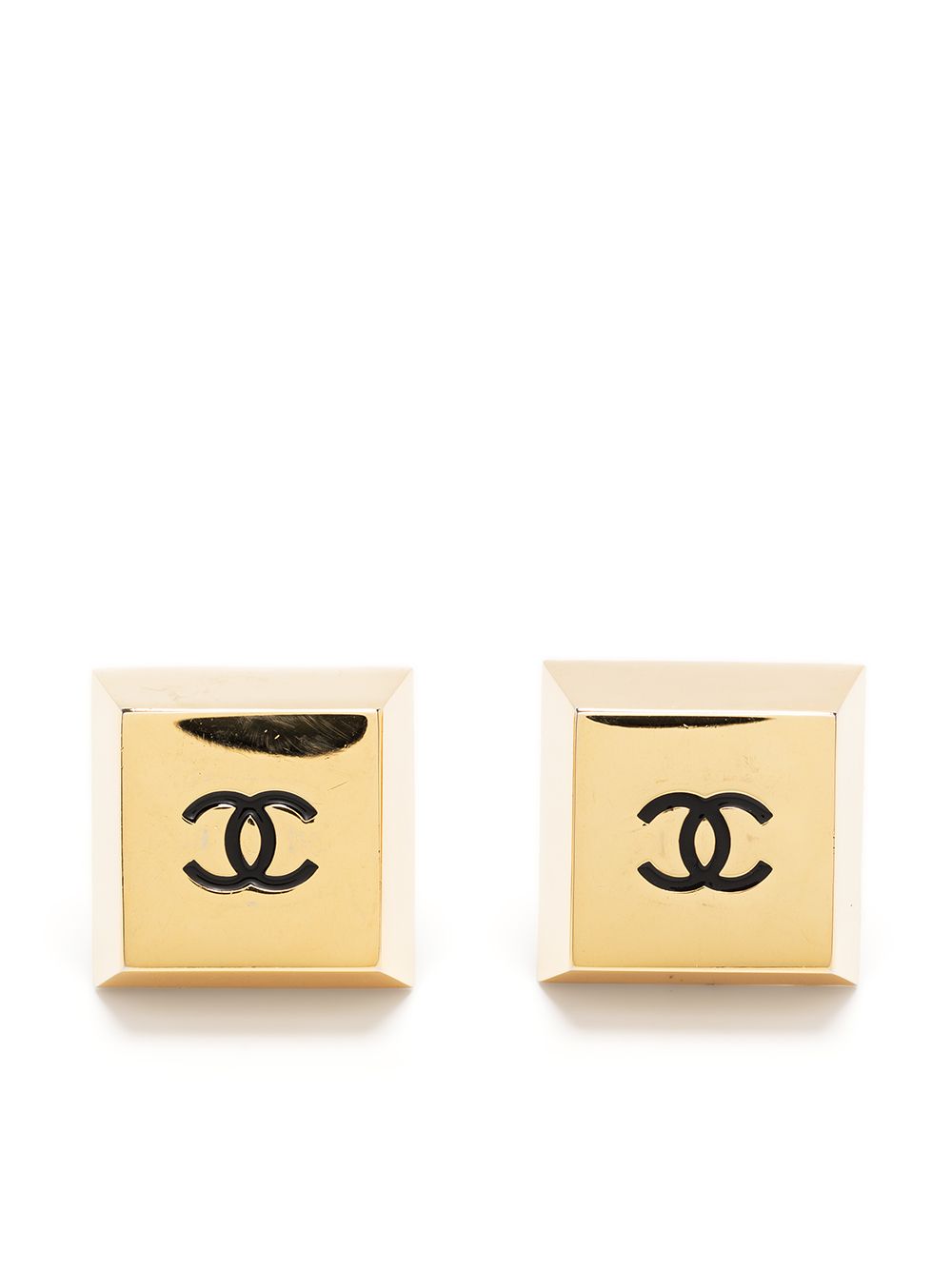 

Chanel Pre-Owned aretes con logo CC grabado 1990 - Dorado