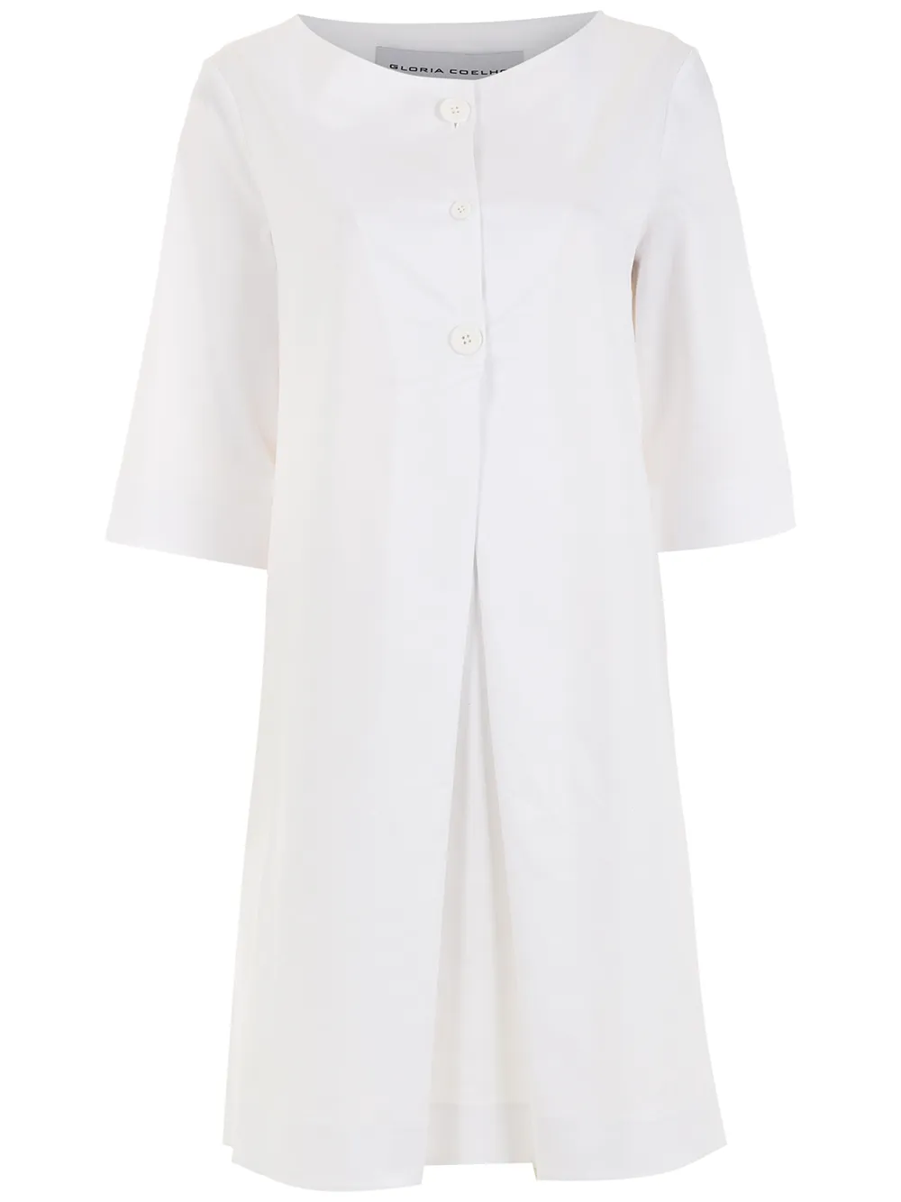 

Gloria Coelho button-front shift dress - White