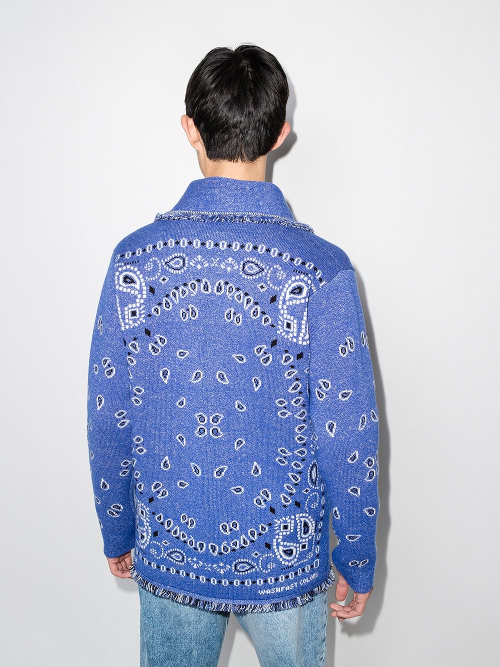 фото Alanui bandana-print knitted cardigan