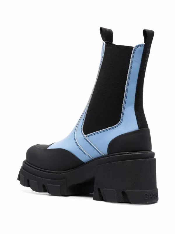 ganni chunky sole chelsea ankle boots