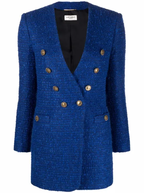Saint Laurent double-breasted tweed jacket