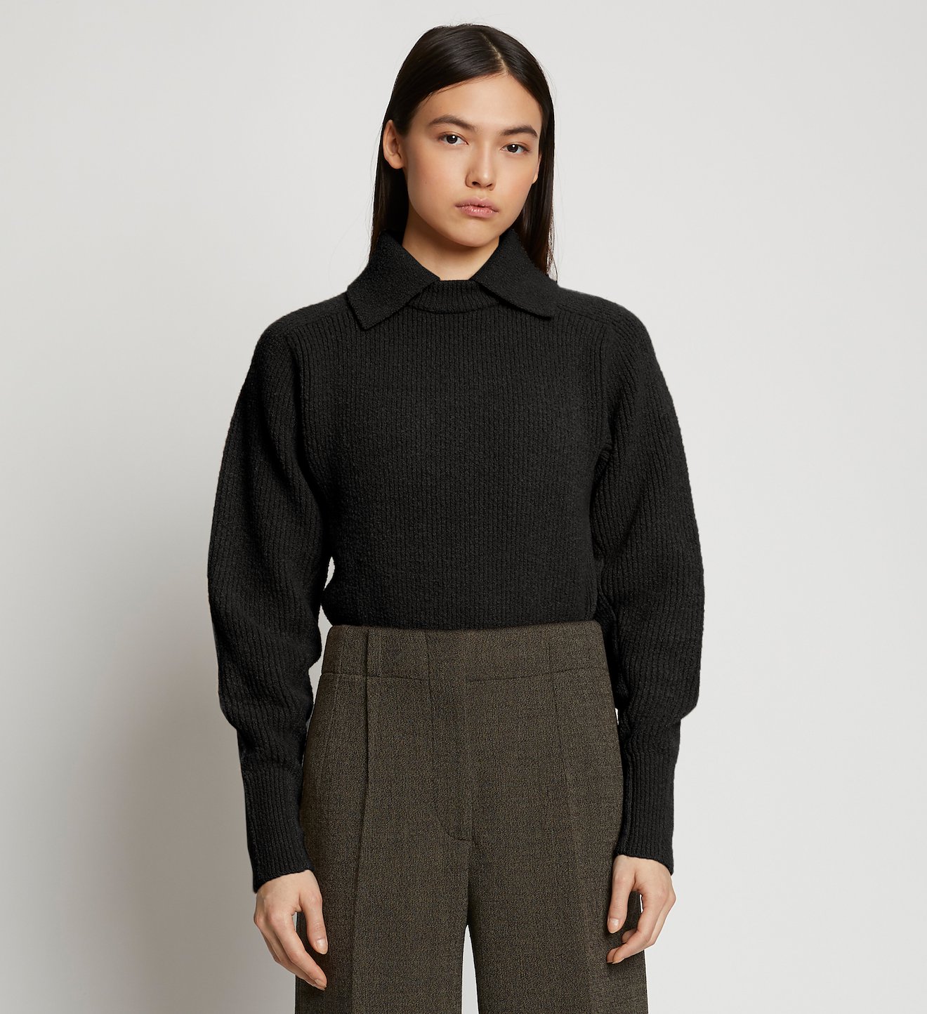 Wool Cashmere Collared Sweater