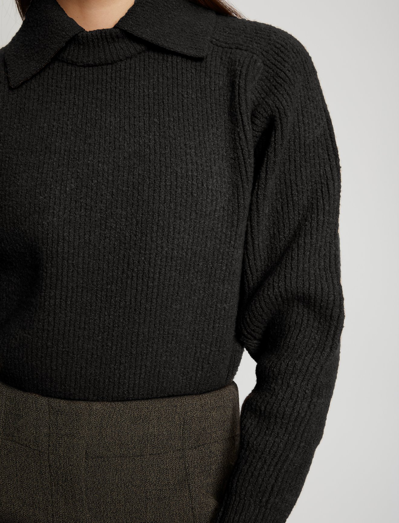 Wool Cashmere Collared Sweater #4