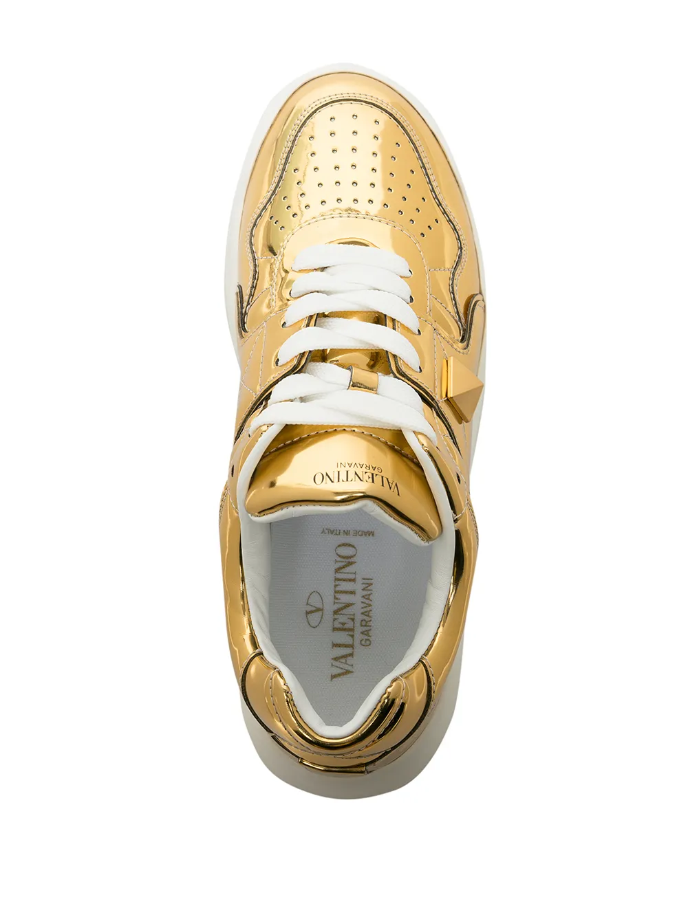 Valentino Garavani One Stud mirror-finish Sneakers | Gold Valentino Garavani One Stud mirror-finish Sneakers | Gold