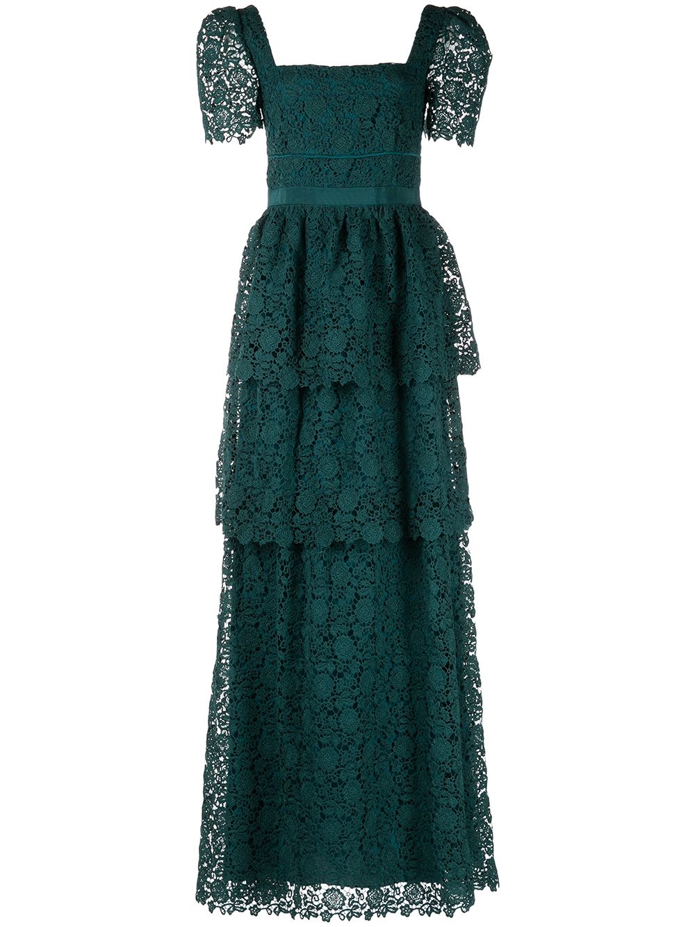 Green teardrop lace outlet maxi dress