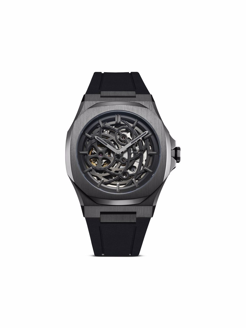 

D1 Milano reloj Skeleton Rubber de 41.5mm - Negro