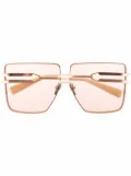 Balmain Eyewear oversized rimless police-style sunglasses - Neutrals