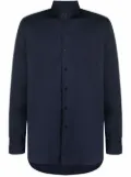 Xacus curved-hem buttoned-up shirt - Blue