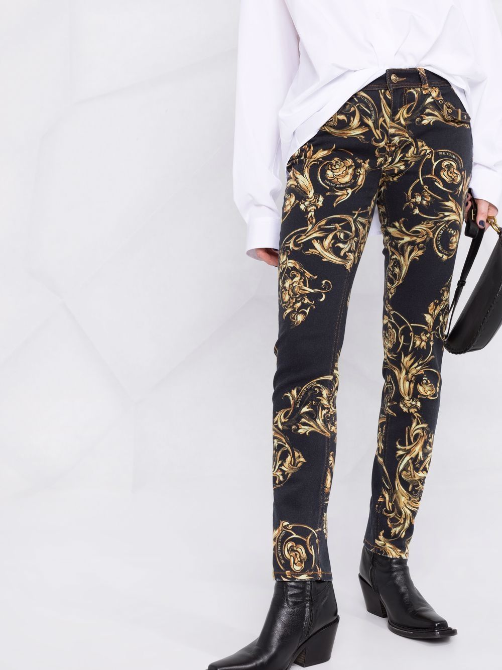 фото Versace jeans couture джинсы скинни с принтом regalia baroque