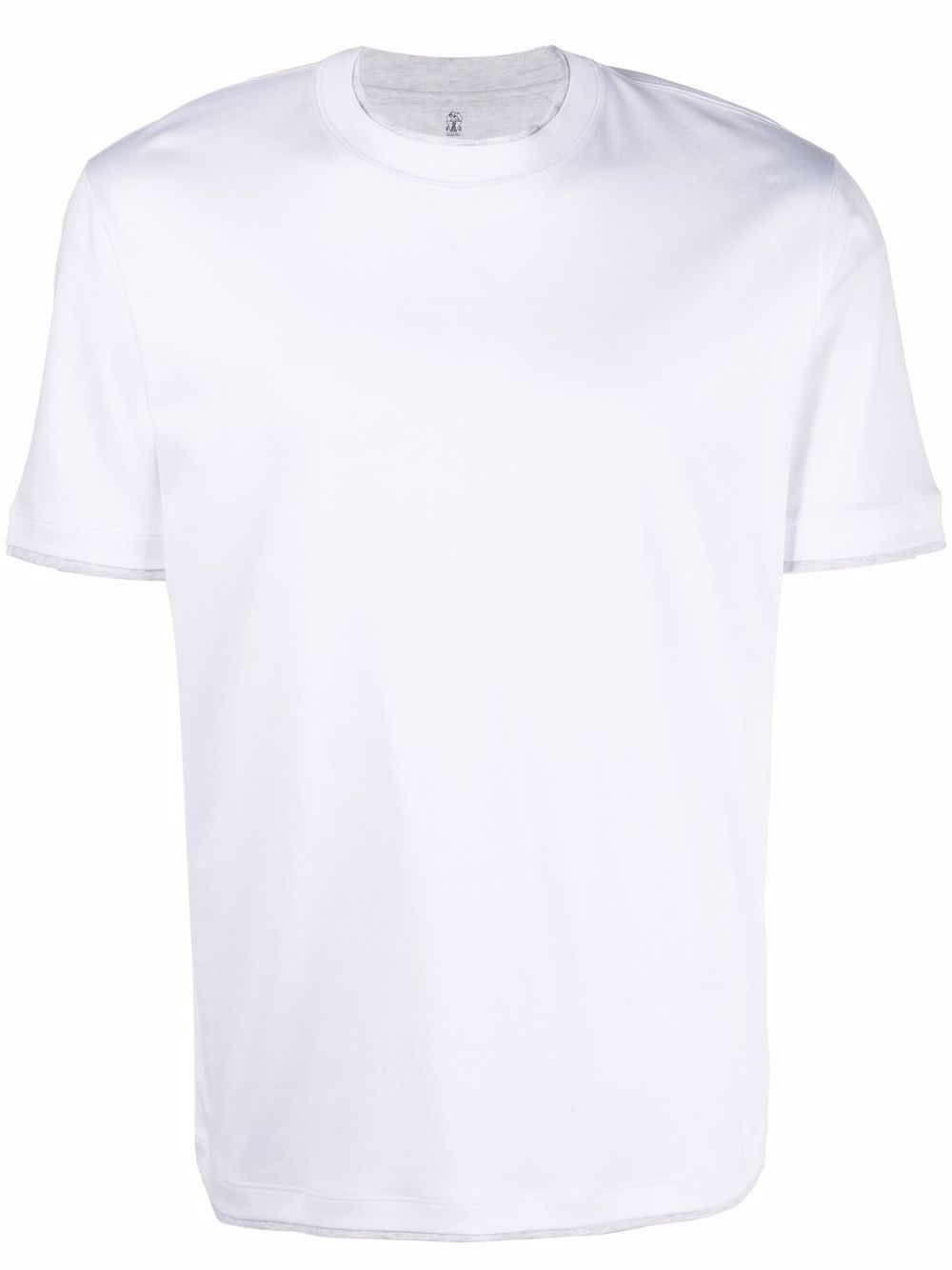 Brunello Cucinelli layered-trim cotton T-Shirt - White