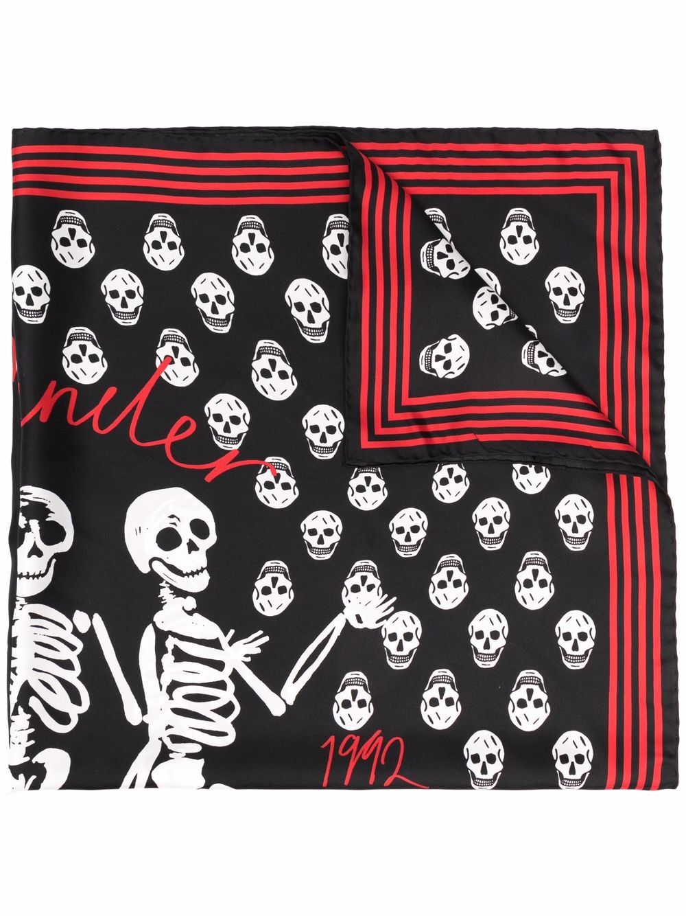 skull-logo print scarf