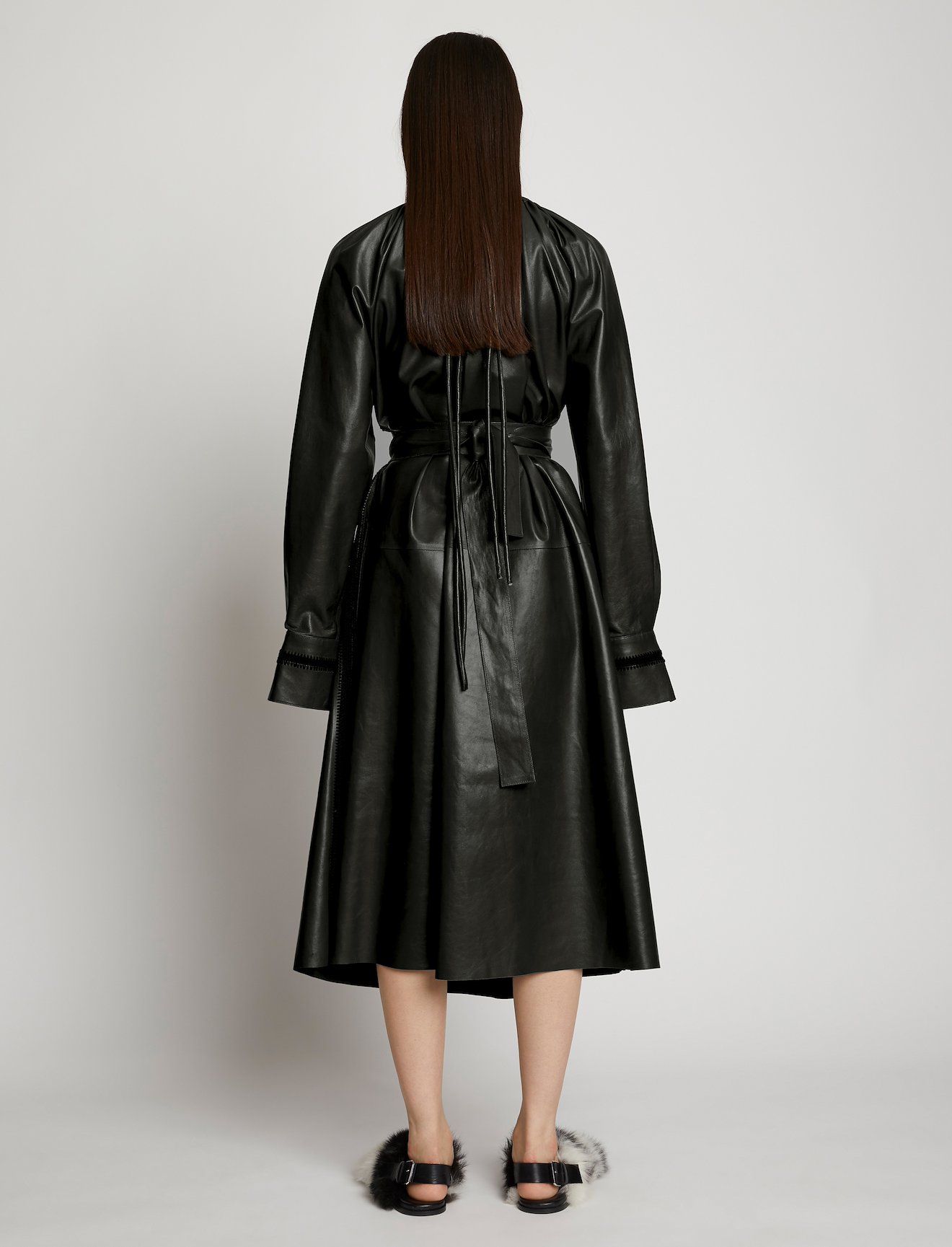 Leather Crochet Seamed Dress #2