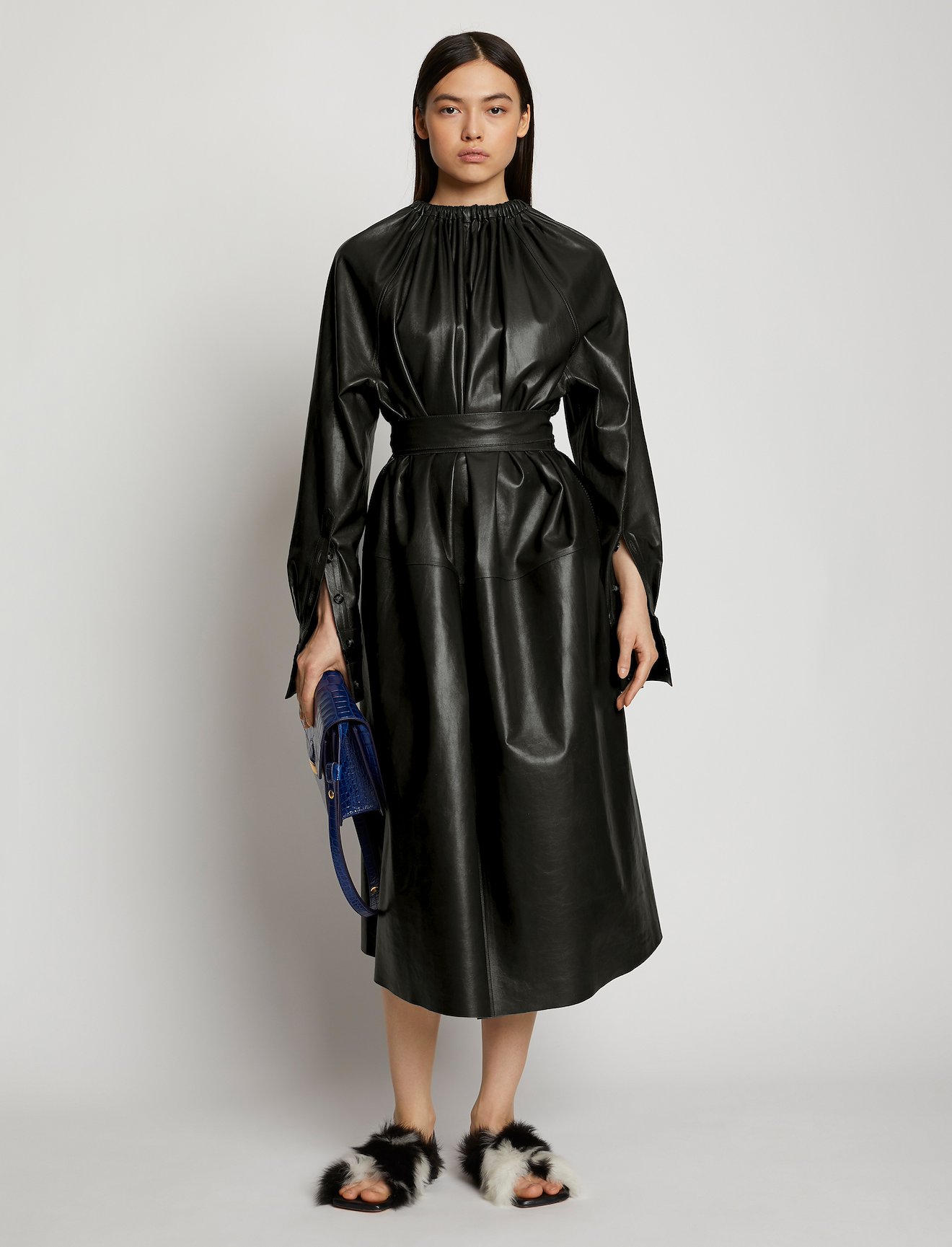 Leather Crochet Seamed Dress #5