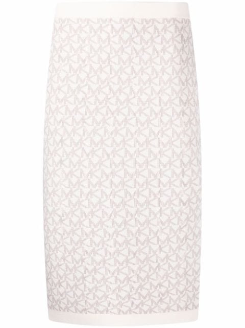 Michael Kors jacquard logo skirt