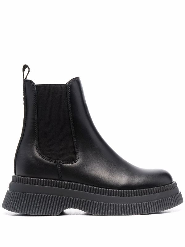 black ankle boots rubber sole