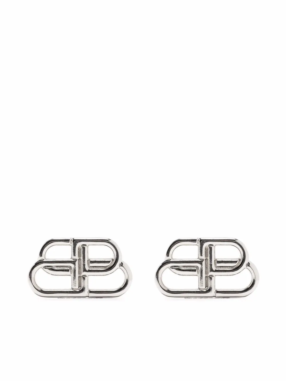 

Balenciaga aretes con apliques BB - Plateado