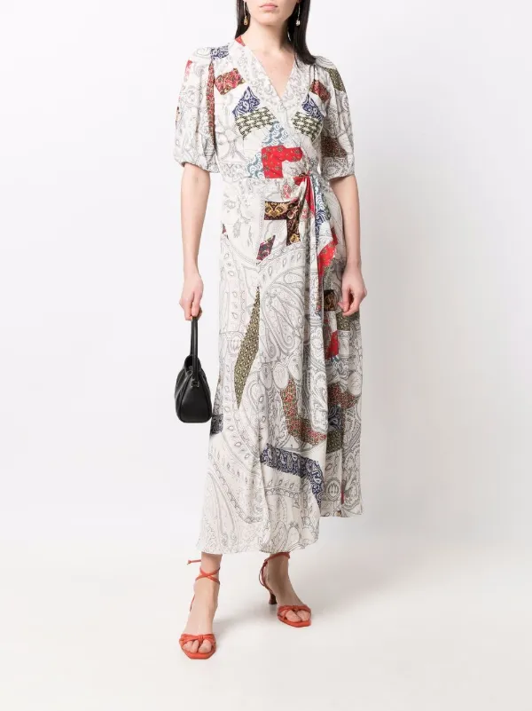 Chine Patchwork Wrap Dress - Farfetch