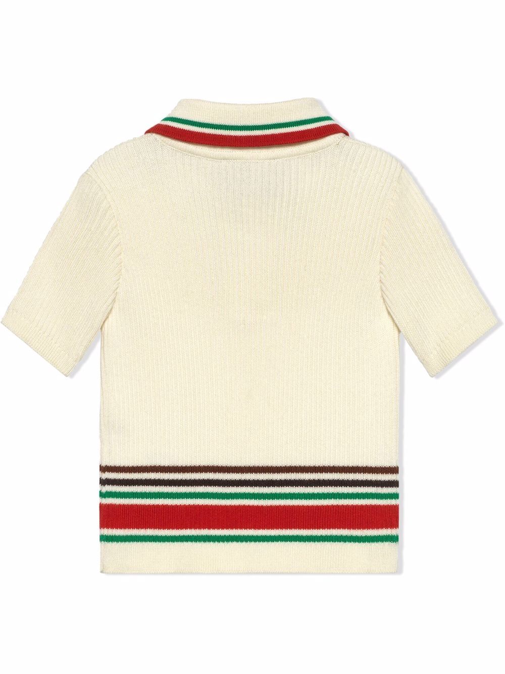 Gucci Kids Poloshirt met gestreepte rand - Wit