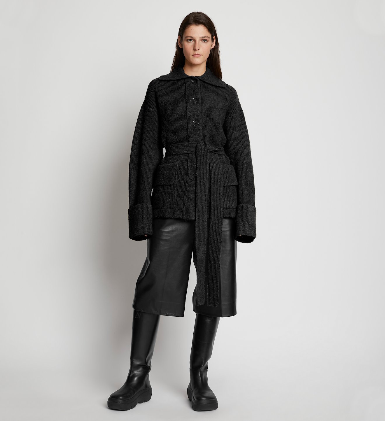 Wool Cashmere Belted Cardigan