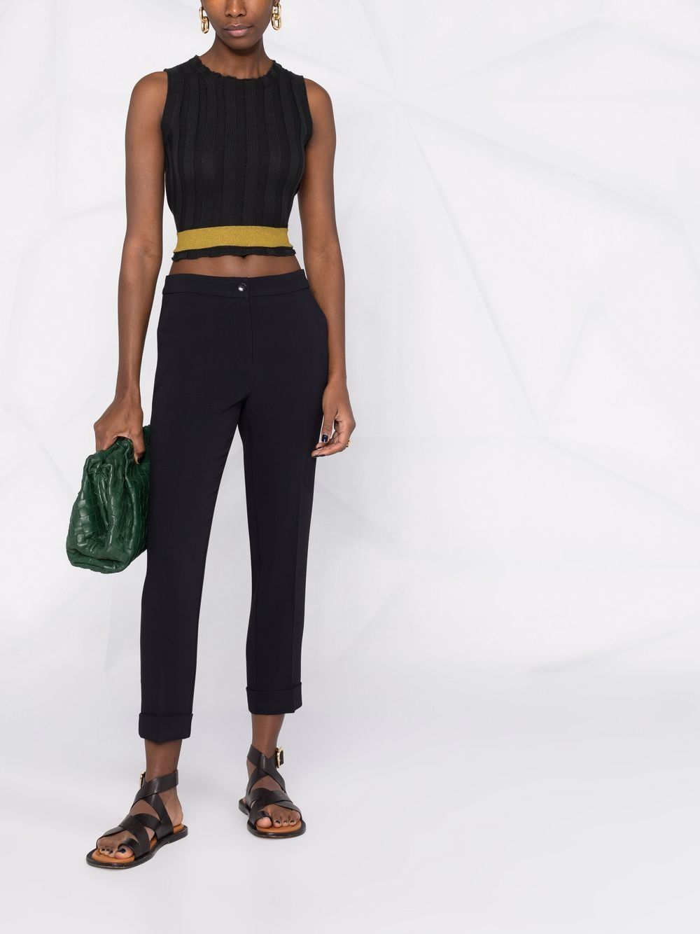Shop Etro Cropped Tailored Trousers In Schwarz