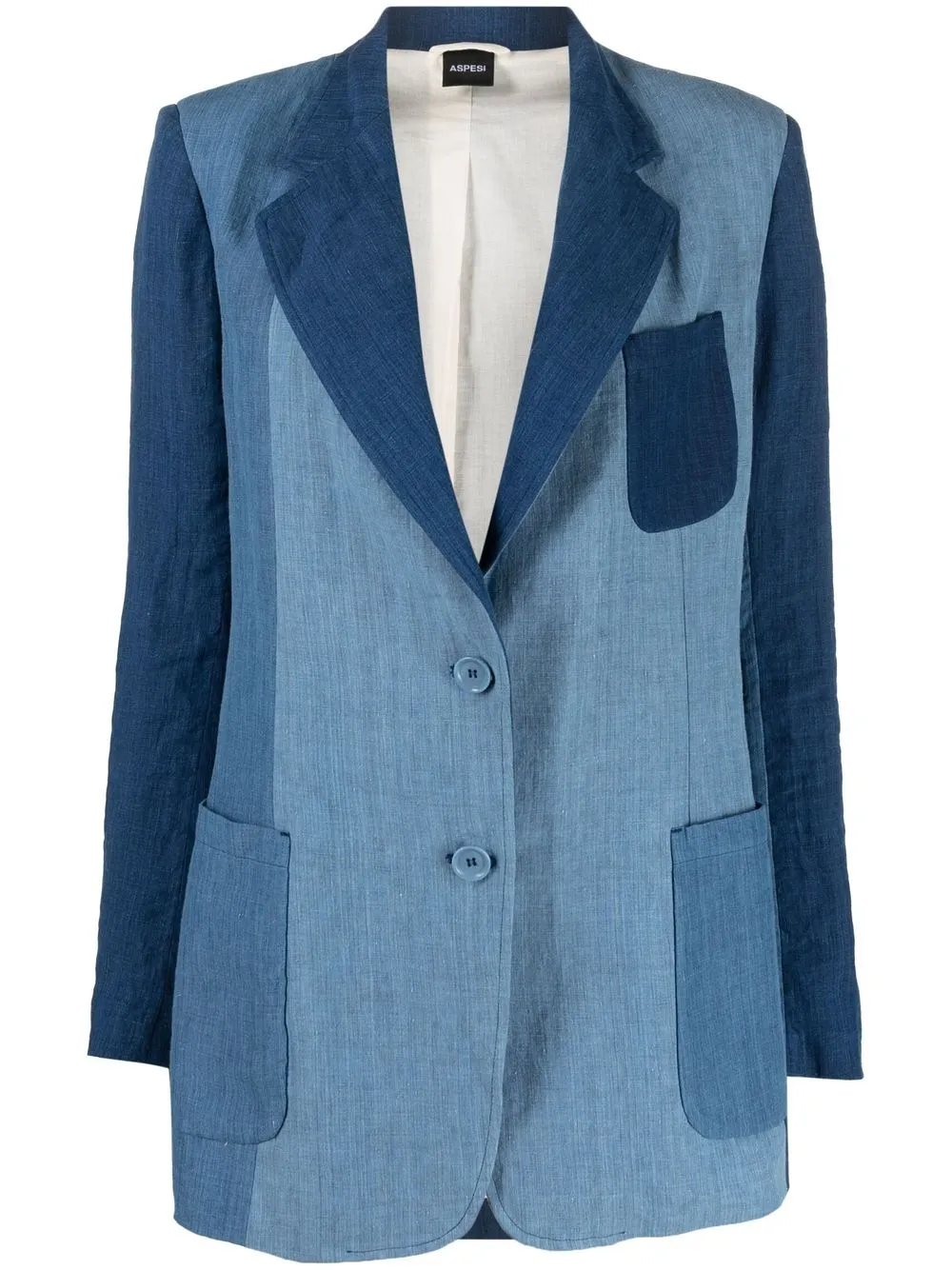 

ASPESI two-tone denim blazer - Blue